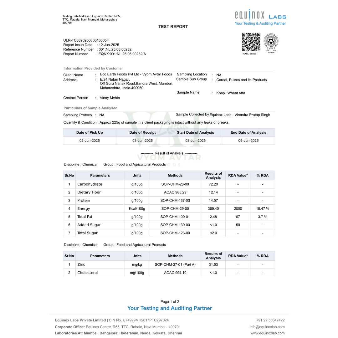 Cold Pressed Khapli Wheat Atta