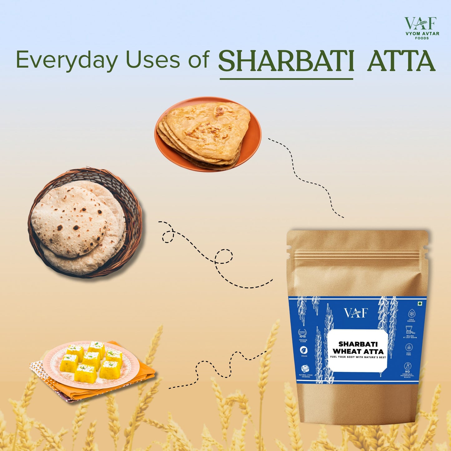 Cold Pressed MP Sehore Sharbati Wheat Atta